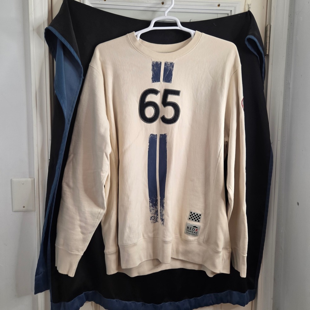 RedX Thread Mens Shelby GT350 Racing Sweatshirt Cream XXL 65 Cobra G.T. 350‎ V8